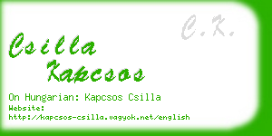 csilla kapcsos business card